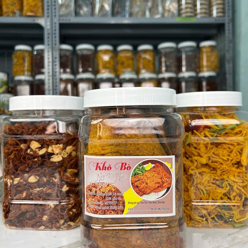 Combo 3 hũ khô bò Hồng ngự gà heo vị tự chọn 500gram 1 hũ Snack Food