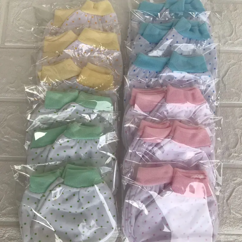 MOTIF POLKADOT 12 SET SARUNG TANGAN DAN KAOS KAKI BAYI NEW BORN (Baru Lahir) WARNA RANDOM HOMEMADE BAHAN HALUS AMAN UNTUK BAYI 1