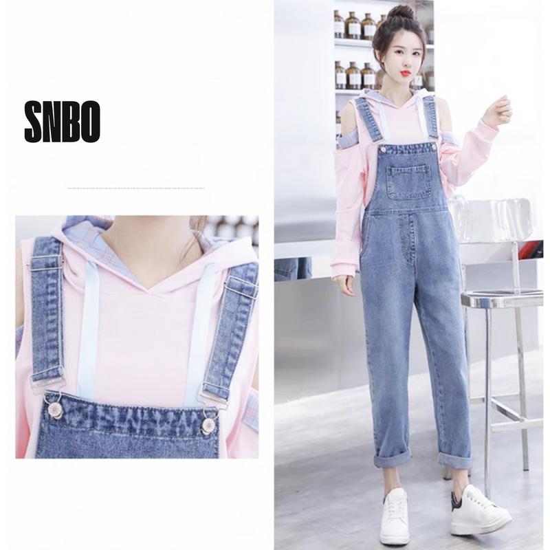 Quần yếm jean cotton nữ SNBO phong cách hàn quốc dễ mặc phù hợp mọi lứa tuổi MÃ YJ018