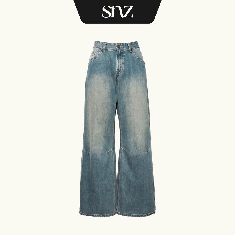 Quần Jeans Wide-Leg SNAZZY Faded Blue 0