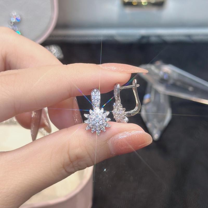 Phụ Kiện Bông Tai Bạc Khoen Bật G.G Hoa Tia X.o.à.n Nam Mỹ Xi Kim (B339)