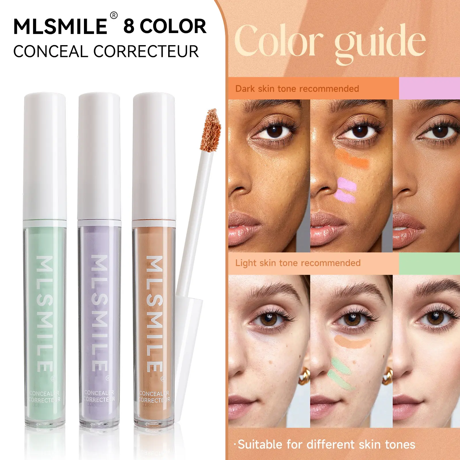 Cover dark circles acne mark spot concealer pen naturally not easy to remove makeup eight colors concealer
