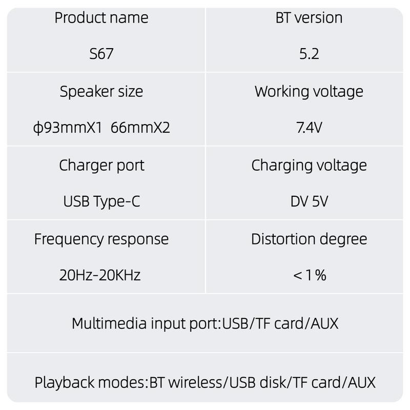 Product Introduction of ZEALOT S67 Portable Wireless BT Speaker, 60W Waterproof & Dustproof Portable Speaker with Shoulder Strap, Outdoor Small Speaker for Home, Camping, Parties 15