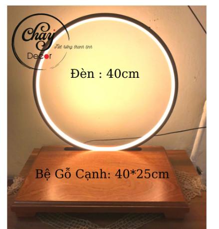 Vòng Tròn Đèn Led Hào Quang + Đế Gỗ Dùng Để Trang Trí Tiểu Cảnh, Lũa, Tượng, Bon Sai Có Quà Tặng