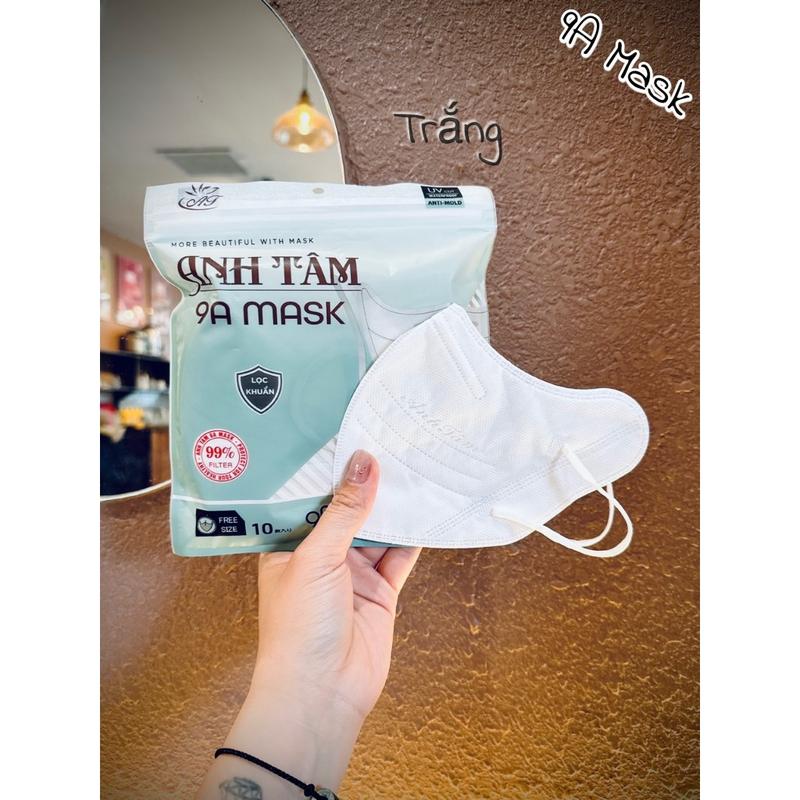 [Mặt To] Sỉ 100 chiếc Khẩu trang 9A ANH TÂM 5 lớp chống nắng gò má, tia UV che kín mặt 50kg - 85kg - unicare 8
