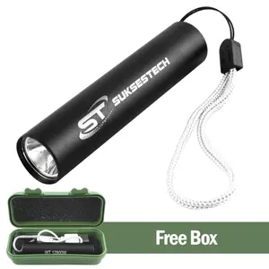 FIXTEC Senter Mini Charger Free Box Free Kabel USB Portable Multifungsi Rechargeable Berbahan Aluminium-Senter-517
