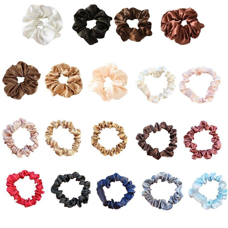 Product Introduction of Lotus Root Pink Dingbu Large Intestine Ring Hair Ring Color Solid Headwear Cloth Set Headstring O0J2 23