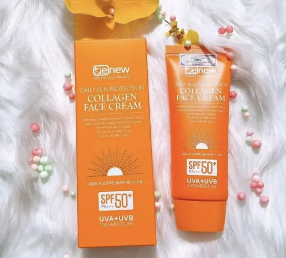 Kem Chống Nắng Collagen Benew Daily Sun Protection Collagen Face Cream Spf 50pa +++ Hàn quốc 70ml/Hộp.. Skincare Women Nữ Sunscreen Chăm Sóc Da Sun Cream Whitening