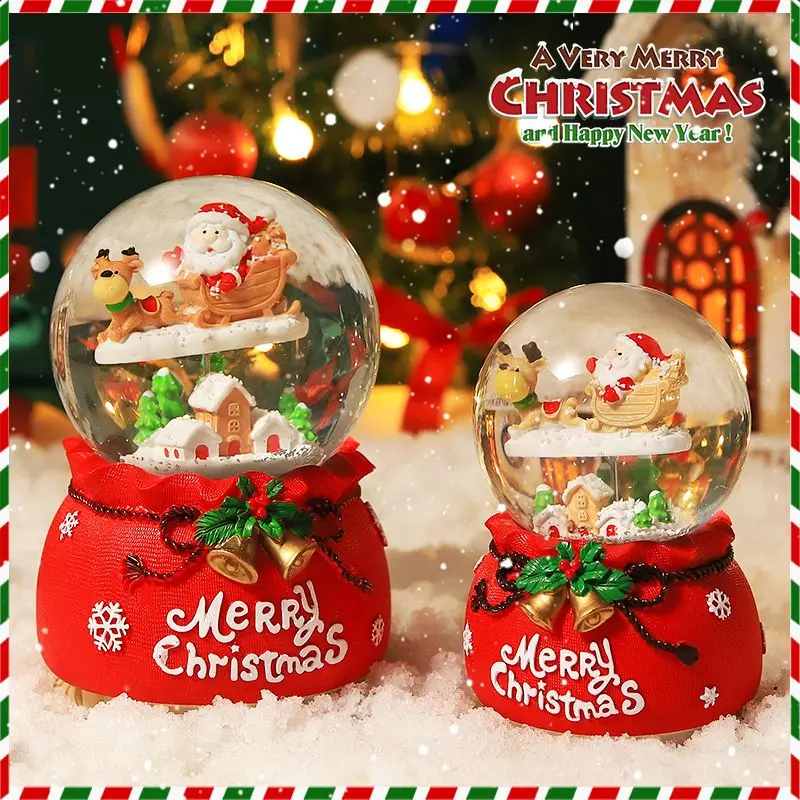 Hộp Nhạc, Chủ Đề Giáng Sinh, Thiết Kế Ông Già Noel, Quả Cầu Pha Lê, Tuyết Tự Động, Thích Hợp Làm Quà Tặng Sinh Nhật, Cho Bé Gái Trẻ Em, Ý Tưởng Quà Tặng Tuyệt Vời
