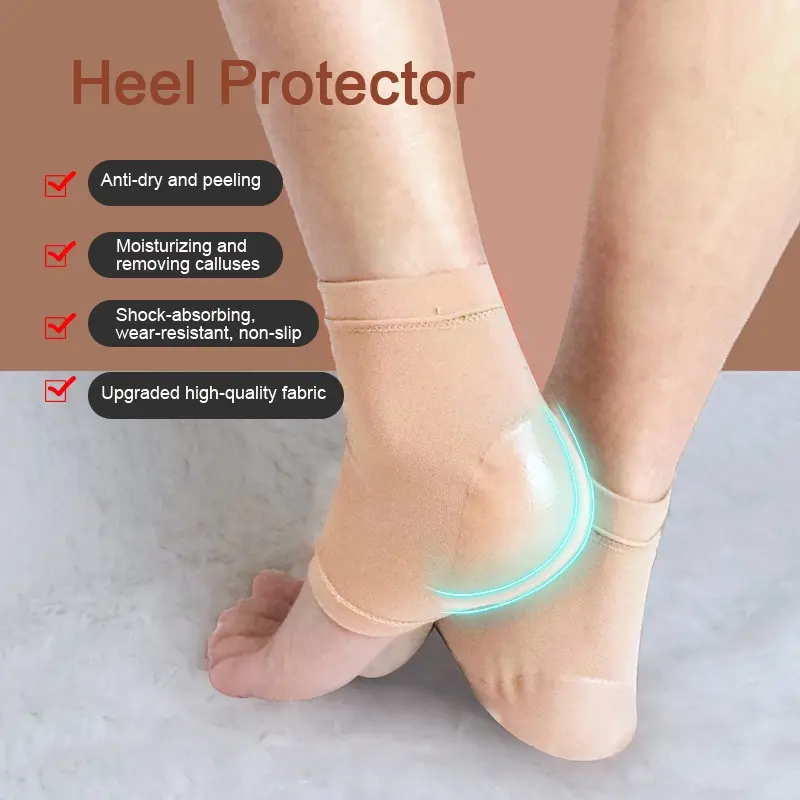 Tất Bảo Vệ Gót Chân, 1 Đôi, Co Giãn, Thoáng Khí, Chống Trượt, Chống Mài Mòn, Ngăn Ngừa Đeo Gót Chân, Chống Nứt Nẻ, Tay Áo Chăm Sóc Đế Chân, Unisex 1