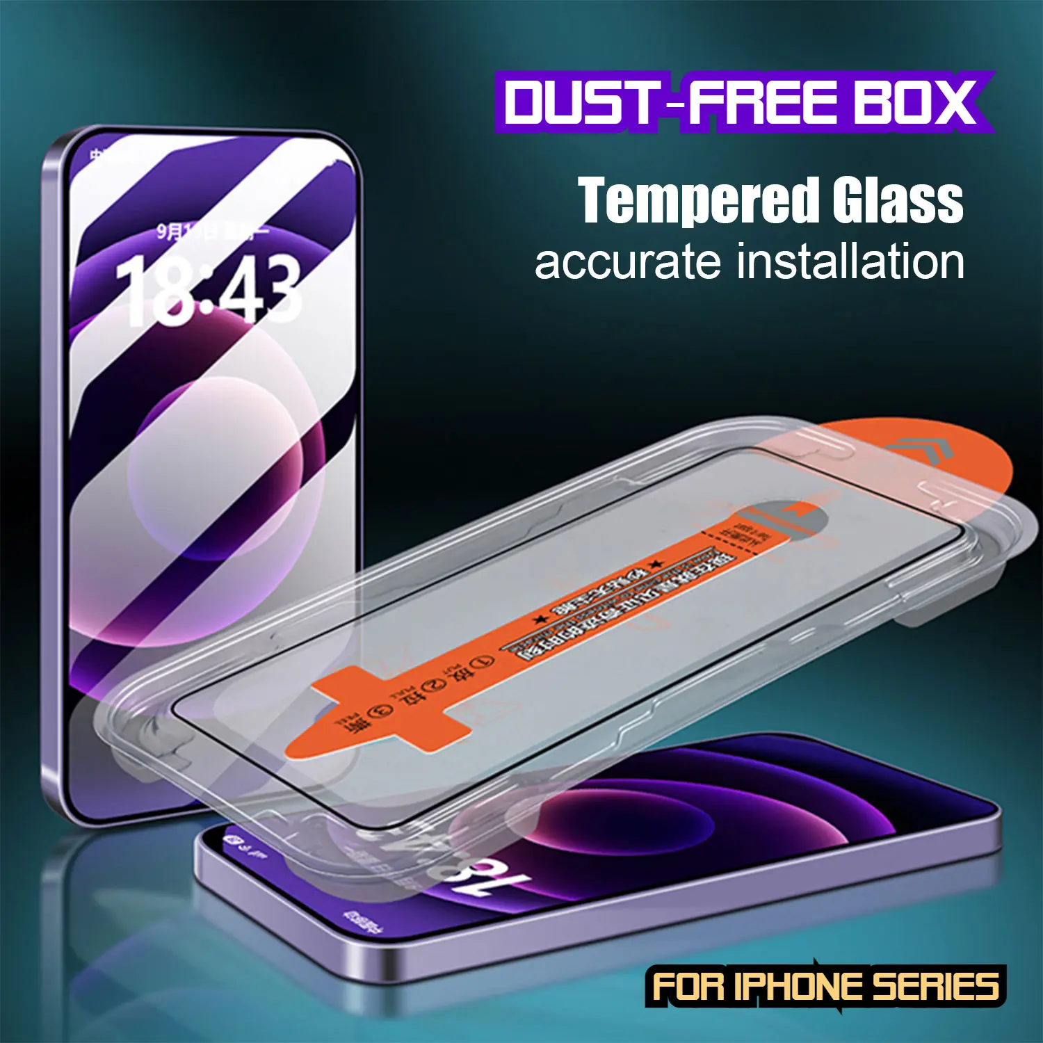 [ Easy Install ] HD Clear Anti Blue Purple Light Privacy Tempered Glass For iPhone 16 15 14 Pro Max Plus13 12 11 X XS XSMax XR One-Click Dust Free Installation Screen Protector Alignment Mounting Cover