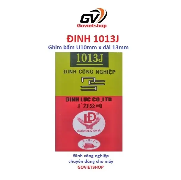 Đinh 1013J - LĐ hình con Cá - hộp 5.000 cây ghim U10 x chân dài 13mm - sử dụng nạp Máy bắn đinh J10 bắn gỗ ván 6