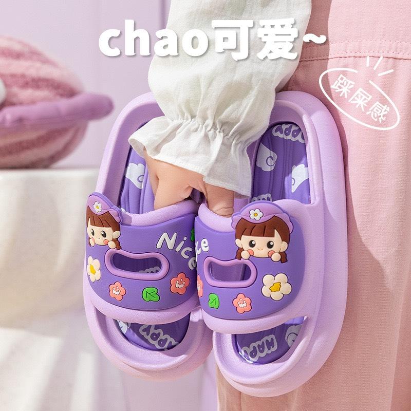 Dép Lê Bé Gái Xinh Họa Tiết Hình Cô Gái Bông Hoa Cao Cấp Hotrend 2024,3 màu sắc đẹp,đế chống trơn trượt,dép cho bé gái dễ thương Sandal