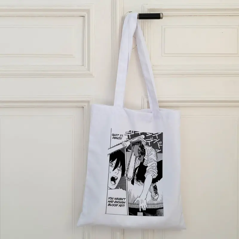 CHAINSAW MAN CANVAS BAG / TOTEBAG CUSTOM / Bahan Baby Kanvas 1