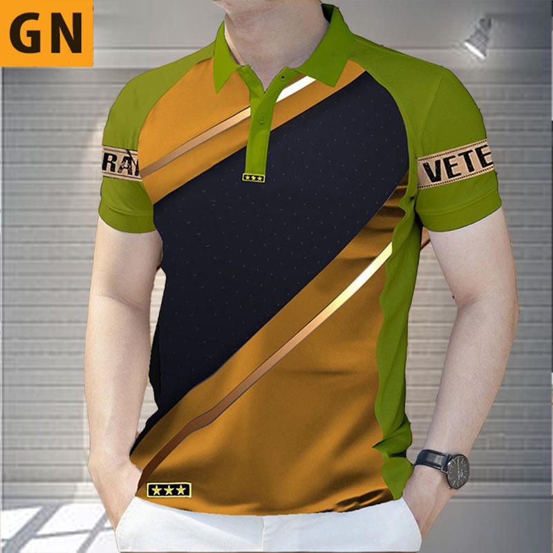 Áo Polo Nam, Sọc Trơn Màu, Khối Màu Tương Phản, Trang Trọng, Áo Sơ Mi Pro Lo Menswear Có Cổ 3