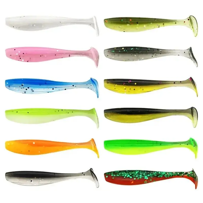 Luya Soft Bait Smooth Surface Two-color T-tail Long-cast Bait Multi-color Simulated Luya Bait  Straighten One's Mouth