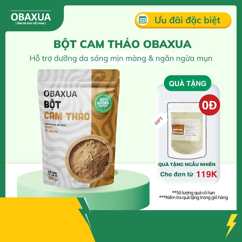 Bột Cam Thảo 75Gr, 250Gr Obaxua say mịn Bột đắp mặt nạ dưỡng da
