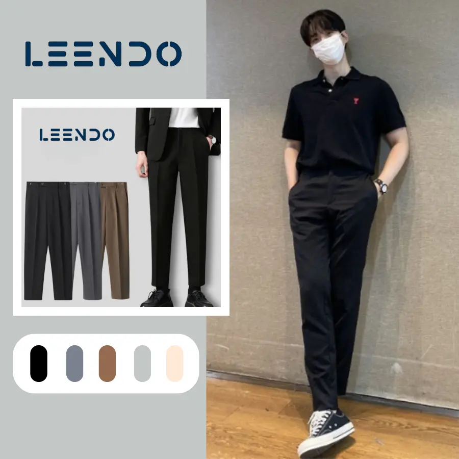 [ DEAL Mở Bán ] Quần âu nam Sidetab bấm chỉnh cạp LEENDO, form baggy chất liệu Vải cotton vinteck co dãn thoải mái dễ phối đồ kiểu dáng Hàn Quốc Menswear Pants
