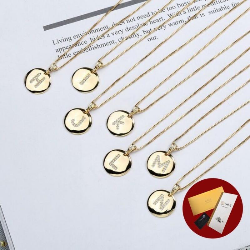 Product Introduction of (With Gra Certificate) Fashion Copper Plating 18K Gold Trend 26 English Letter Necklace Pendant Female Clavicle Chain 24