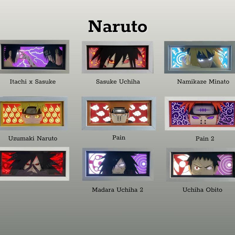 [NARUTO] Hộp Đèn Anime 3D Led, Có Thể Điều Chỉnh, Trang Trí Bàn Học, Góc Làm Việc 1