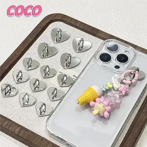 Korean Metal Phone Hook Gantungan Hp Keyring Phone Hook Heart Bentuk Hati Warna Warni Phone Hook Metal/Tali Hp/Keyring Holder