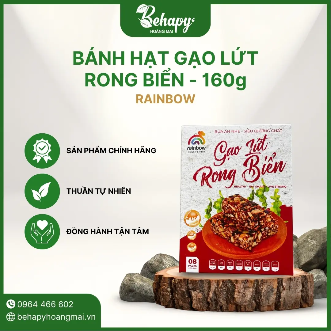 Bánh hạt gạo lứt rong biển 160g - Rainbow