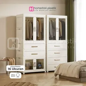Homedoki Lemari Plastik/Lemari Plastik Susun/Lemari Baju Aesthetic/Lemari Pakaian/Lemari Pakaian Plastik Aesthetic