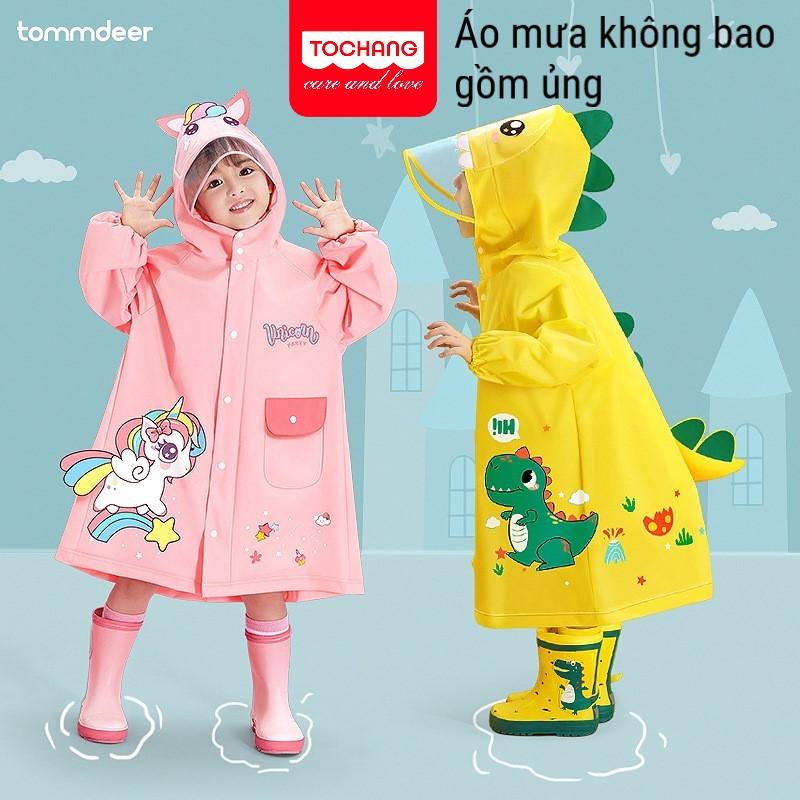 Áo mưa trẻ em áo mưa cho bé thiết kế khóa kéo họa tiết 3D chất liệu EVA Siêu Dai (KHÔNG bao gồm ủng)
