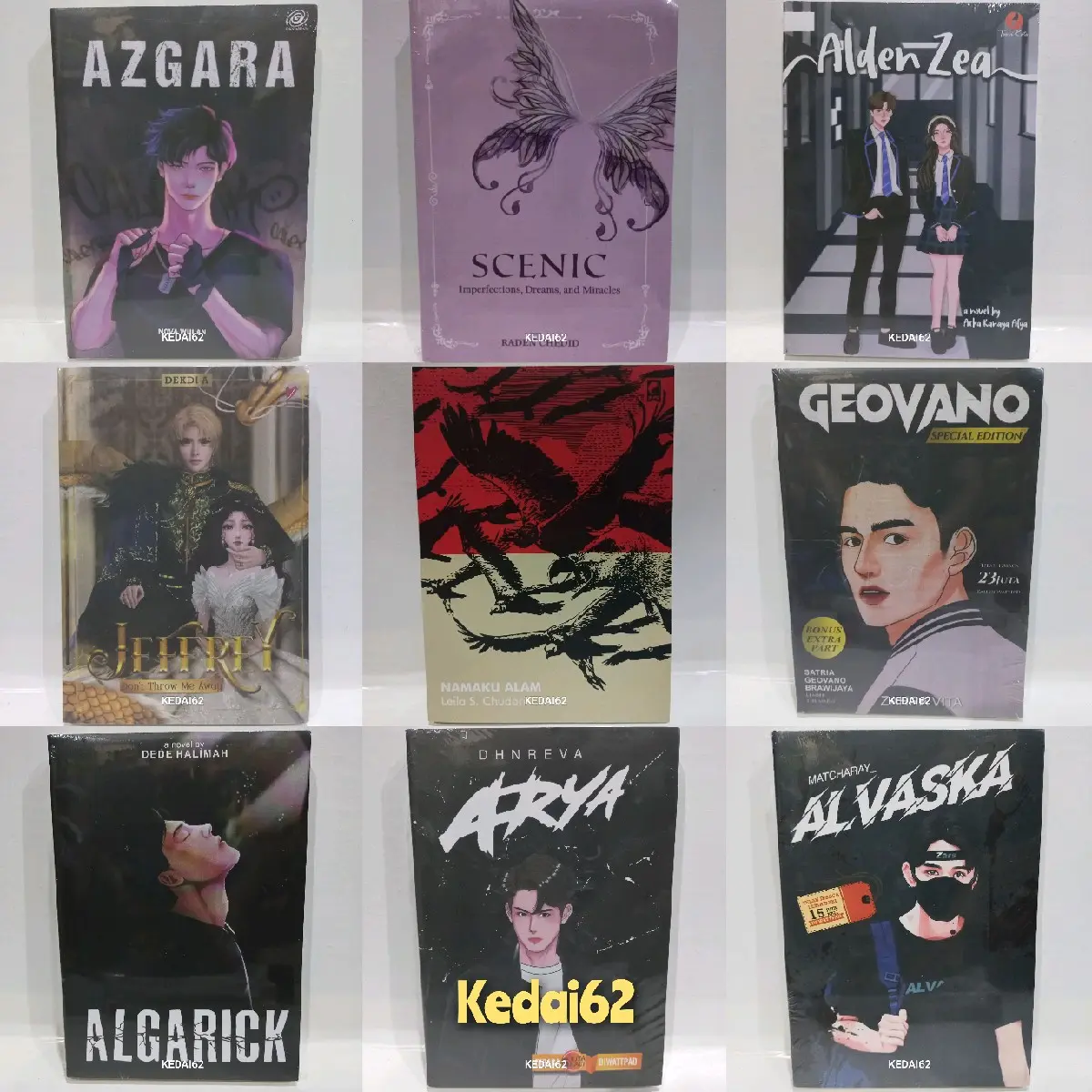 NOVEL Bestseller Azgara, Algarick, Scenic, Namaku Alam, Alden Zea, Geovano, Alvaska, Agaskar, Pacarnya Boo, Argantara, Dev Nay, Garis Luka, Farhan Habibi, Fahri Zikri , Amberley, Ganeeta, Navya, Malioboro