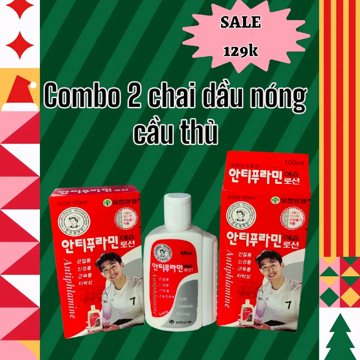 Combo 2 chai dầu nóng Cầu thủ Hàn Quốc hỗ trợ giảm đau nhứt bong gân trật khớp hiệu quả