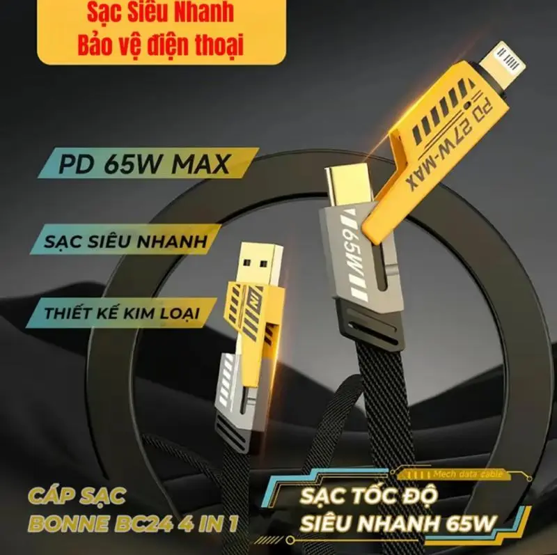 HYUNDAI Cáp dữ liệu 4 cho 1, Type C,USB,Iphone,Cáp dữ liệu hiển thị kỹ thuật số Cáp sạc nhanh, Thích hợp cho cáp sạc cho Huawei, OPPO, vivo, iPhone, 15, 14, 13, 12, 11, sạc siêu nhanh, Cáp sạc Type-C, nhiều cổng bện Phụ Kiện 1