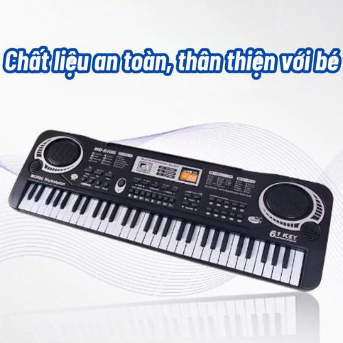 Đàn Piano Organ 61 phím Phiên Bản 1 Loa có Mic kết nối điện thoại loa đầy đủ ghi chú nốt nhạc tặng bộ tập tài liệu bài hát cho bé
