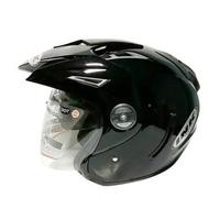 Gambar Helm Dewasa INK T1 Solid Hitam Double Visor Half Face dari HelmPro Kota Bandung 2 Tokopedia