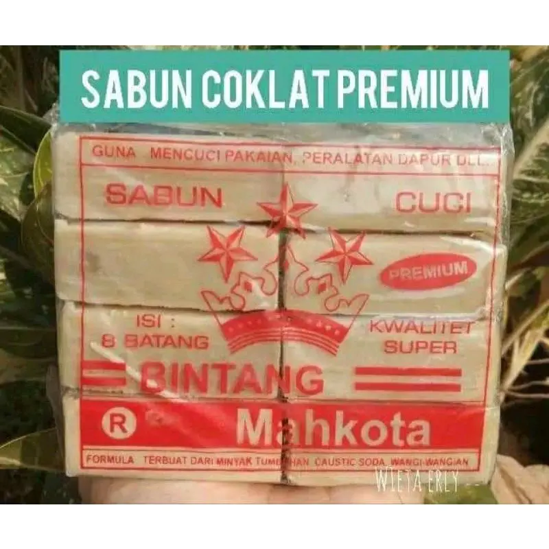 Sabun Multifungsi Cap Bintang Mahkota 1 Pack Coklat Isi 8Pcs Murah Membersihkan Kotoran Sebaguna