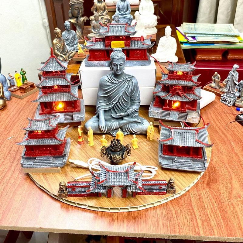 Combo mô hình nhà tiểu cảnh tặng dây nguồn