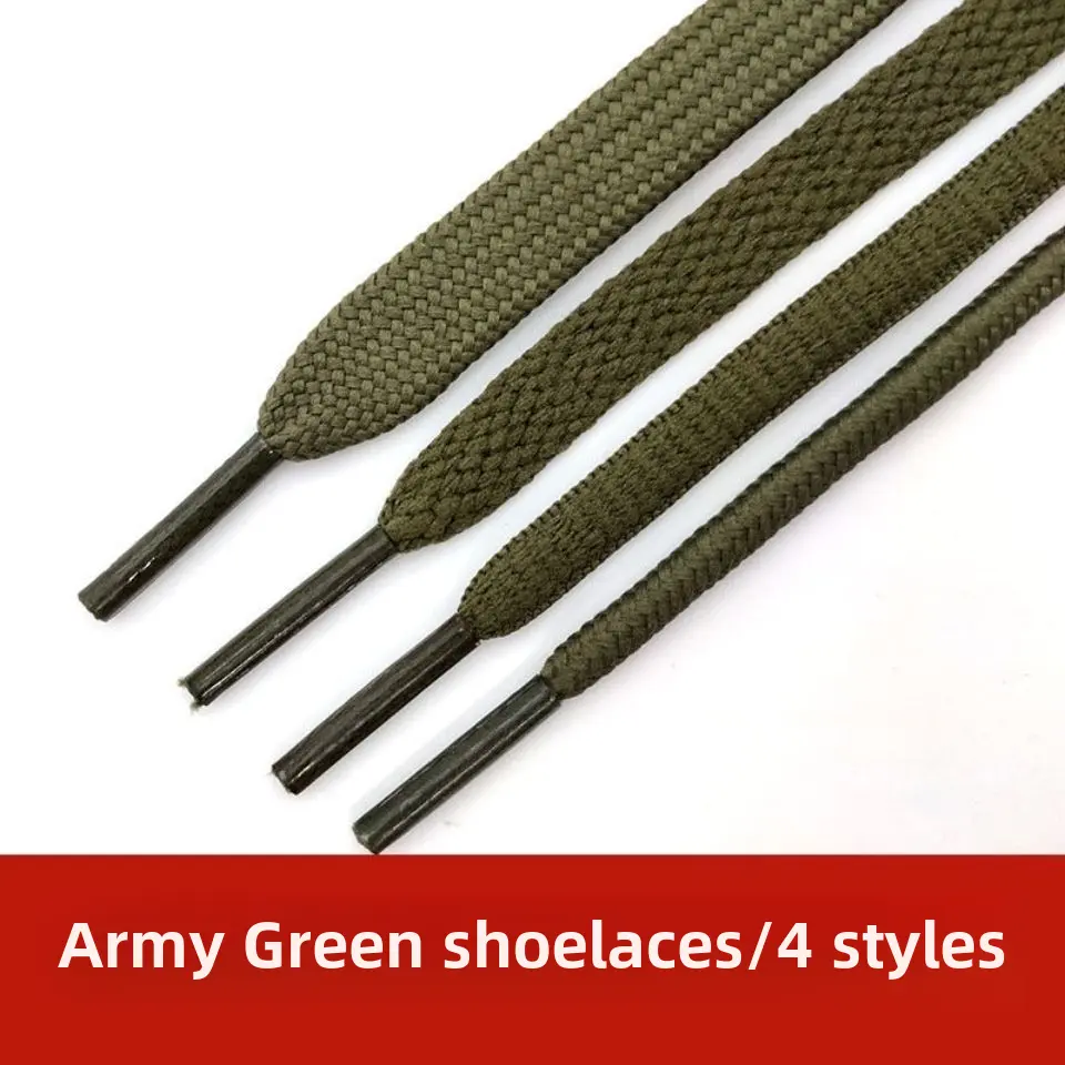 Army Green Shoelace Flat Oval Board Shoes Boots Casual Shoes Sneaker Canvas Shoes Men and Women All-Matching