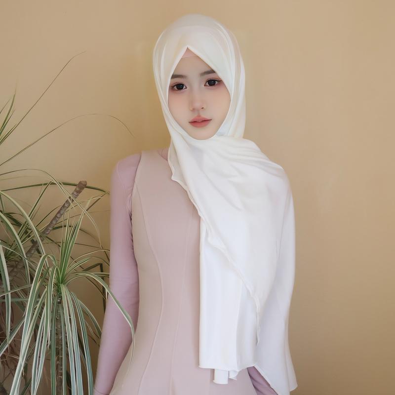 Product Introduction of Solid Color Milk Silk with Wooden Ear Scarf Monochrome Cotton Scarf Headcloth Shawl Scarf Elastic Knitted Scarf for Women selendang  bahu sulam  shawl sahara  shawl selendang 5