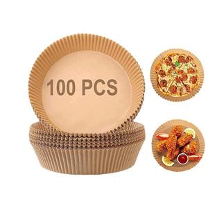 100pcs Air Fryer Paper Liner, Oil Proof Non-stick Food Tray, Multifunctional Baking Disposable Liner for Kitchen