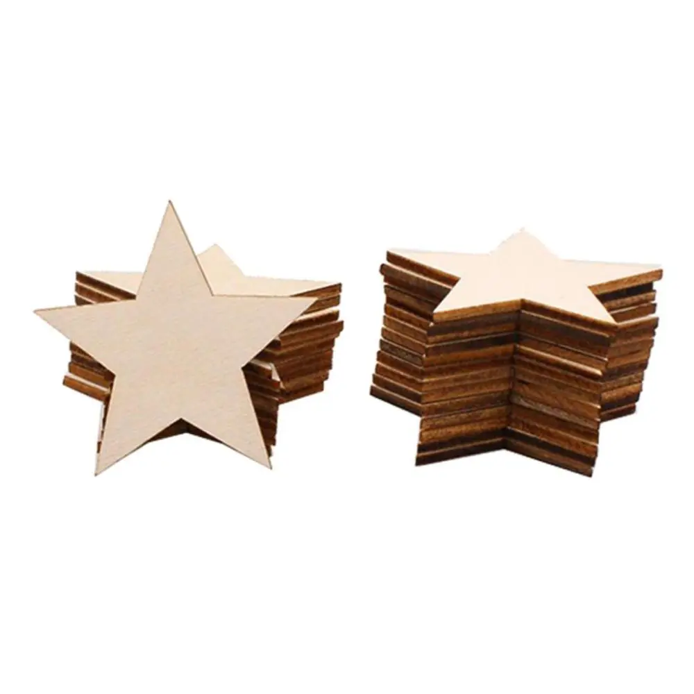 25pieces Wood Piece Bauble DIY Christmas Tree Birthday Home