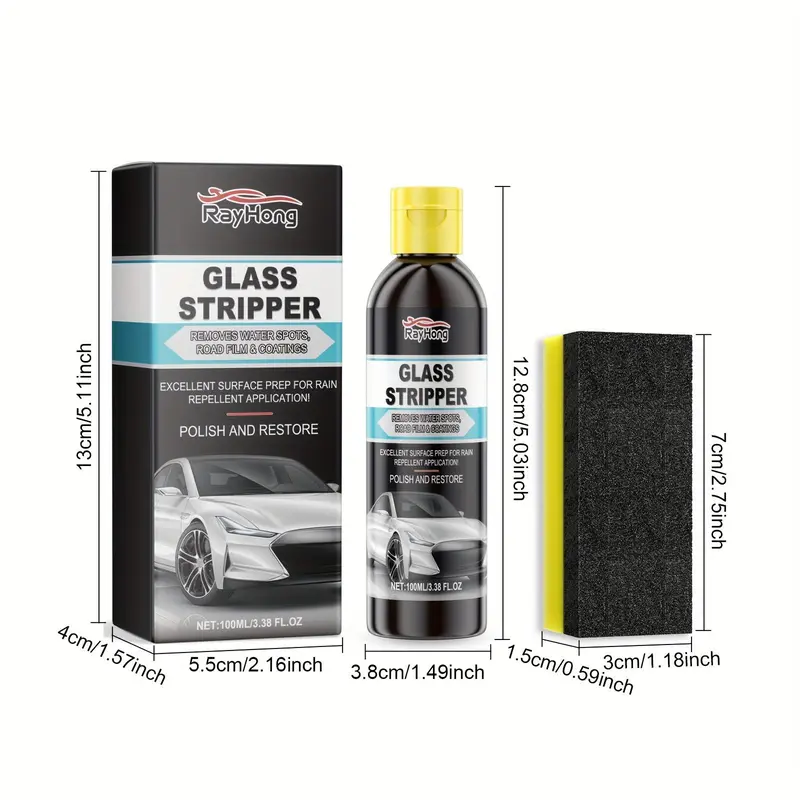 Car Glass Oil Film Cleaner, Car Glass Anti-rain & Anti-fog Cleaner, Car Window Cleaning & Care Fluid, Professional Car Cleaning Tool 3