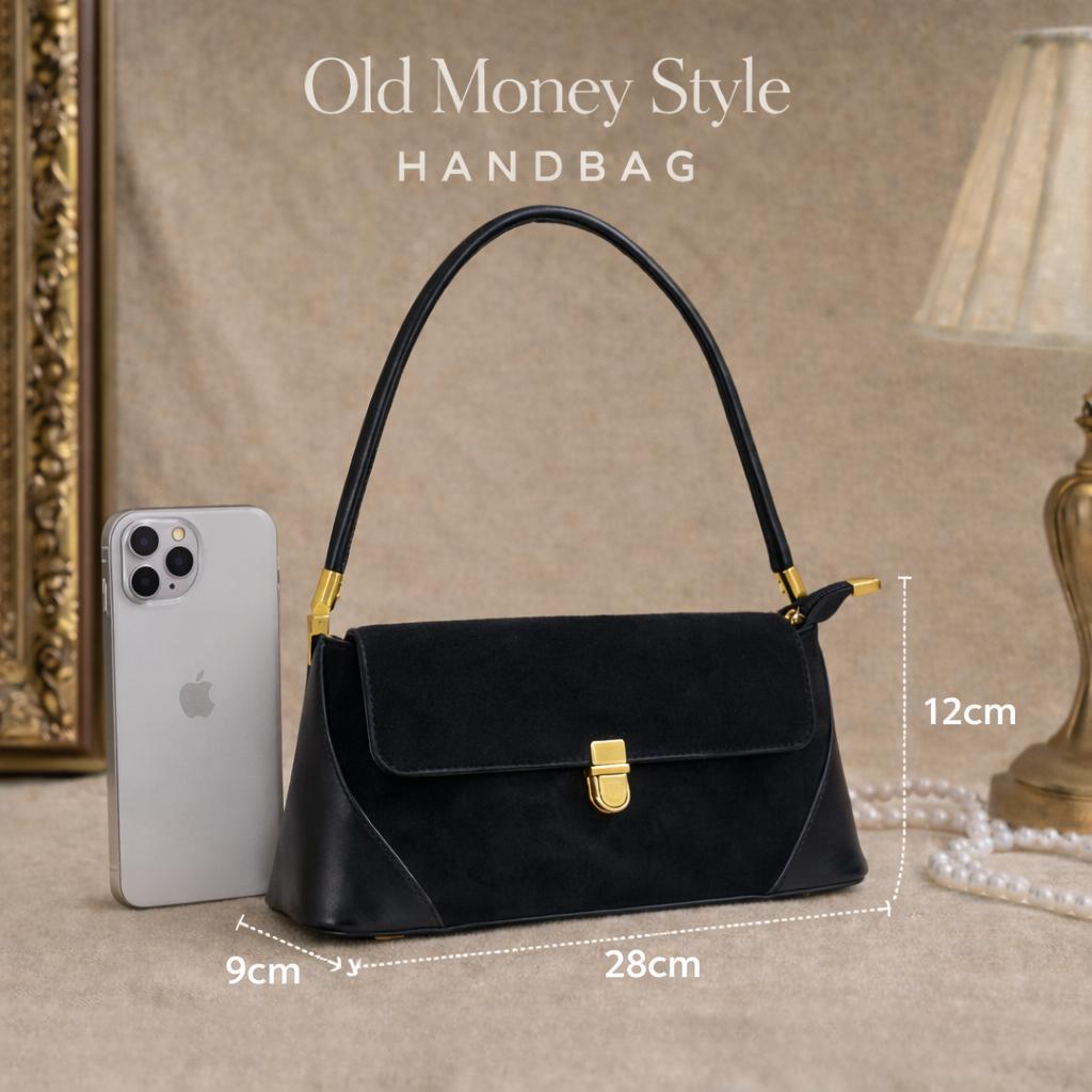 BLONSHE Mode & Passion -| Tas Beludru Vintage Baguette Bag Tas Selempang Wanita Kulit Retro Kasual