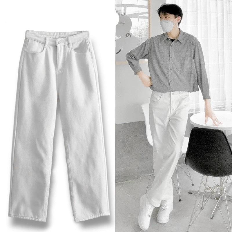  QUẦN ỐNG RỘNG TRẮNG BAGGY DÁNG SUÔNG XESINU Menswear Có Túi jean 