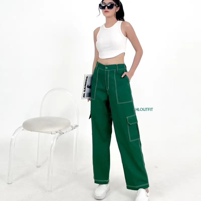 HL Cargo List Pants Korean Style - Banyak Warna Realpict Casual 6