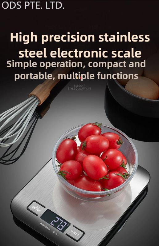 Product Introduction of Digital Kitchen Scale LED Display 5kg/1g Stainless Steel Panel Electronic Scales Home Jewelry Food Snacks Weighing Baking Tools 1