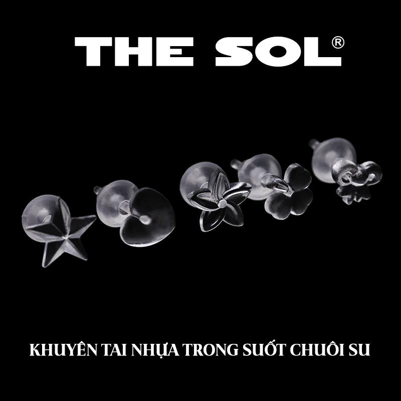 Khuyên Tai Nhựa Trong Suốt Unisex Chuôi Su Nhựa Nhiều Mẫu