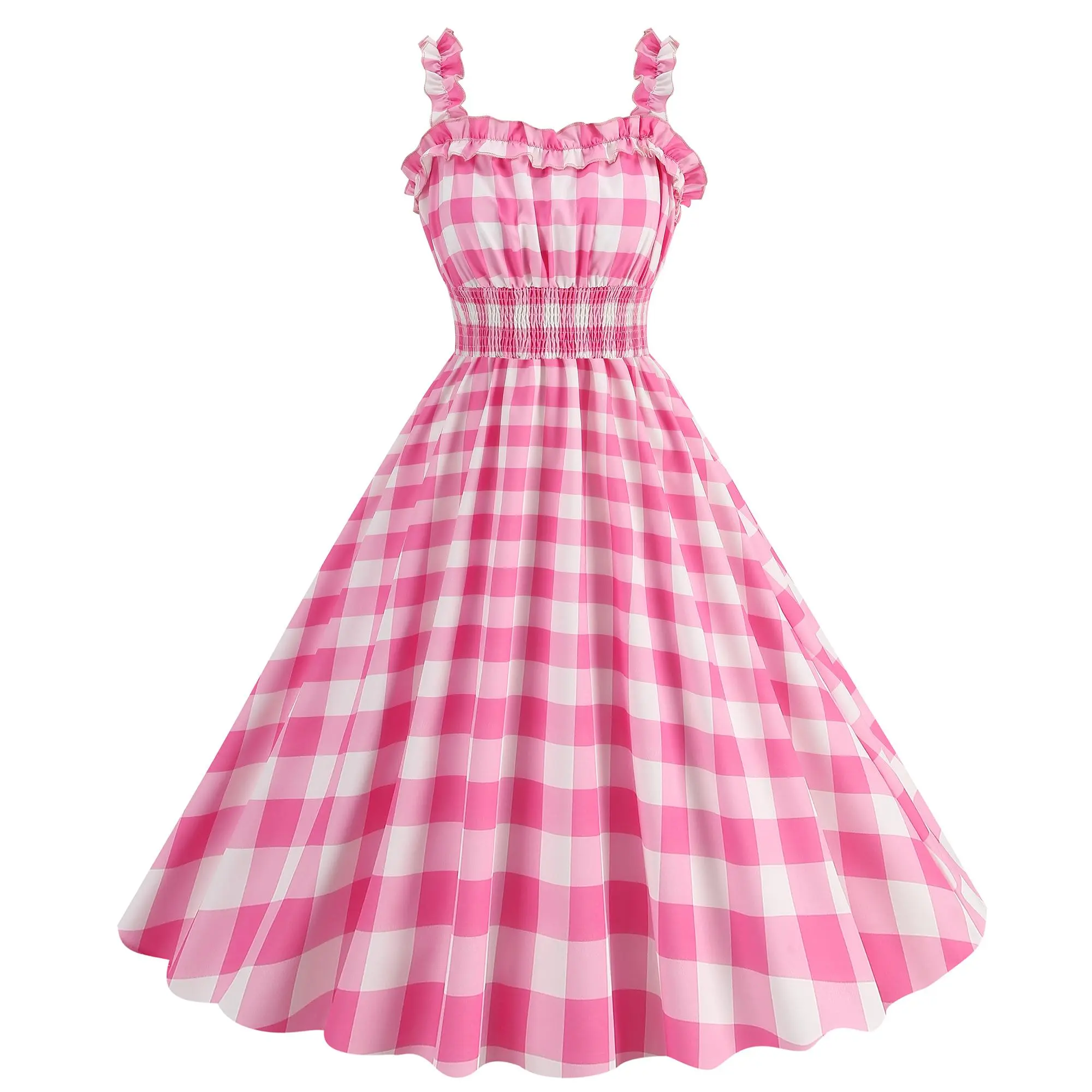 Pink Series Slim Dress for Women Clothing 2023 Summer Fashion Camis Sexy Big Skirt Vestido Long Dresses for Female Clothing