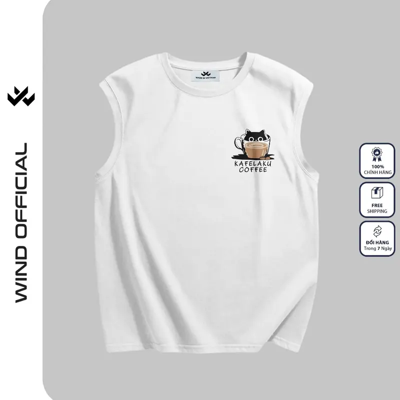 Áo ba lỗ unisex WIND form rộng sát nách KAFELAKU tanktop thời trang nam nữ oversize 2