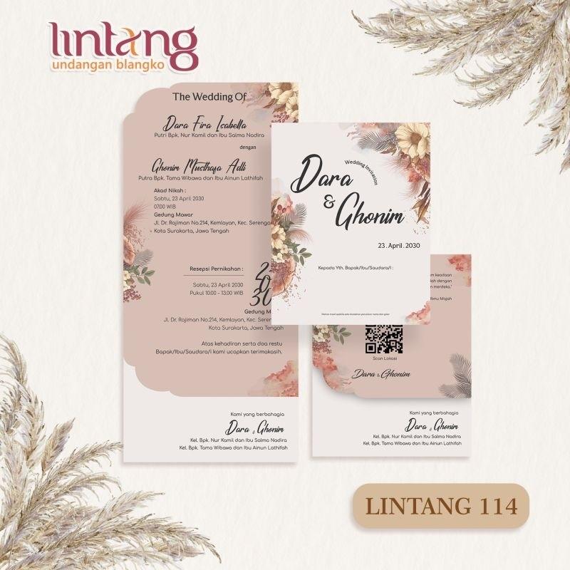 Undangan Pernikahan PROMO Terbatas  LINTANG 114   | Paket Le Elegan Modern Paket Lengkap 100 PCS Gratis Label & Plastik - JanjiKita | Default