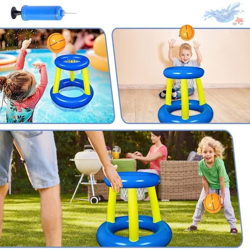 Lcnjscgo Pool Basketball Hoop Toys Games with Ball Set Floating Water Basketball for Summer Swimming Pool Inflatable Outdoor Toys for for Kids Ages 4-8-12 Boys Girls Teens and Adults 7