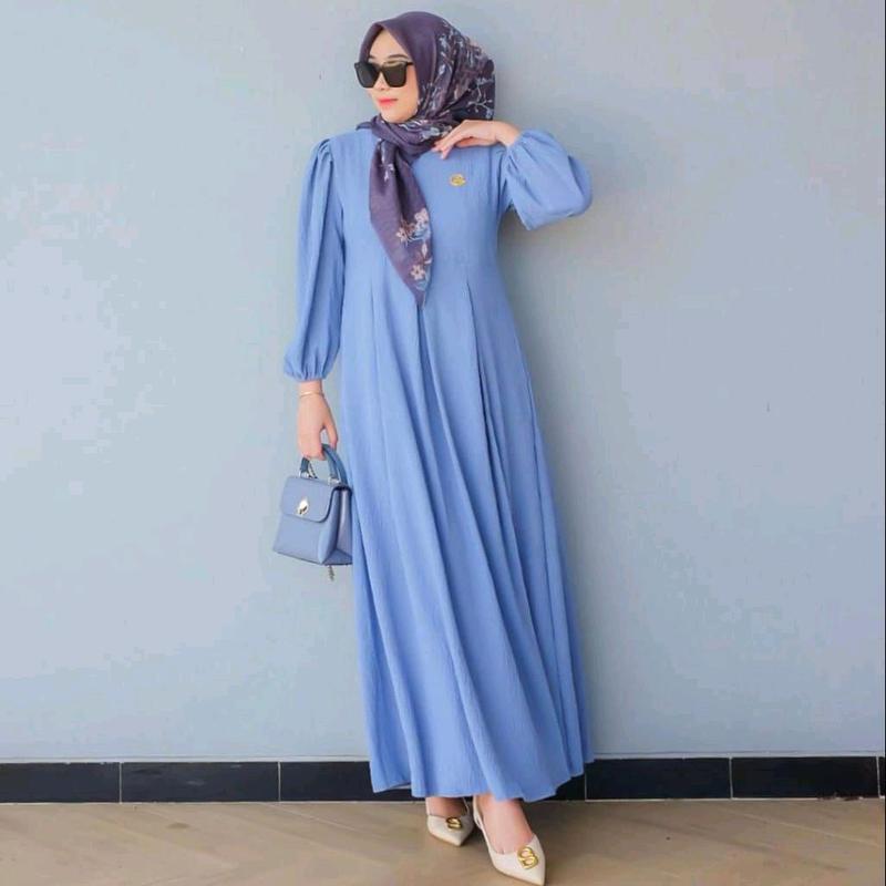 gamis karin model terbaru 2025 crinkle airflow premium Dress Balon Wanita 8